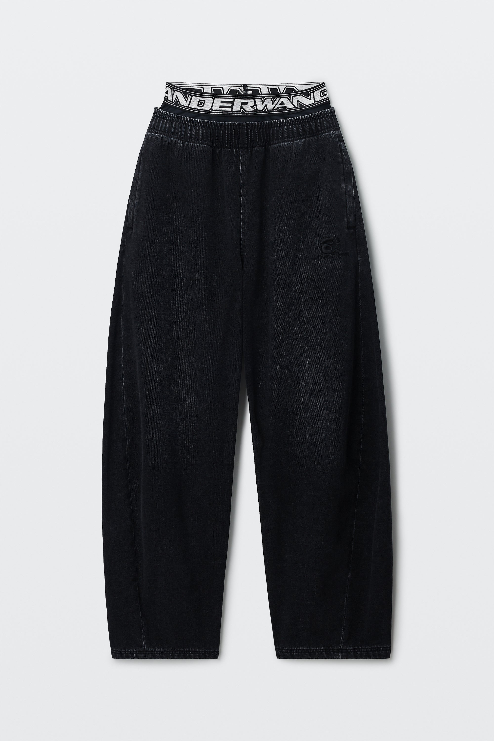 LOGO ELASTIC BRUSHED DENIM SWEATPANT