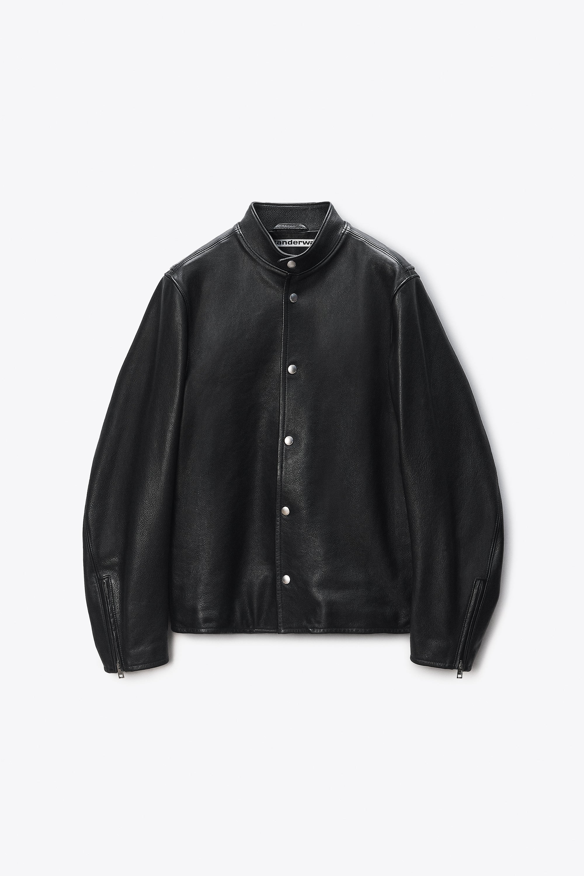 Black Glossy Leather Moto Jacket