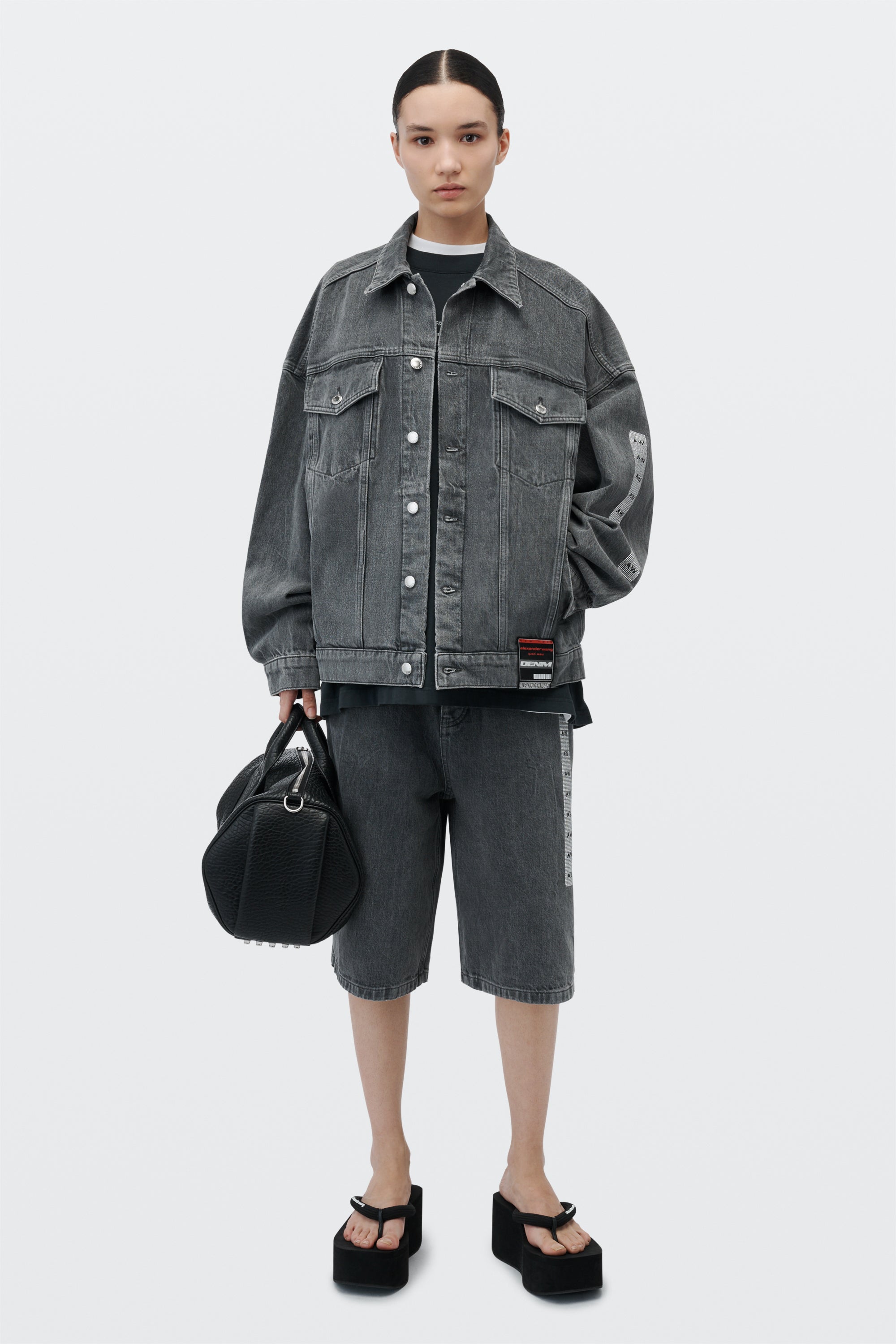 OVERSIZED TRUCKER JACKET W/ FLASHER GRAPHIC