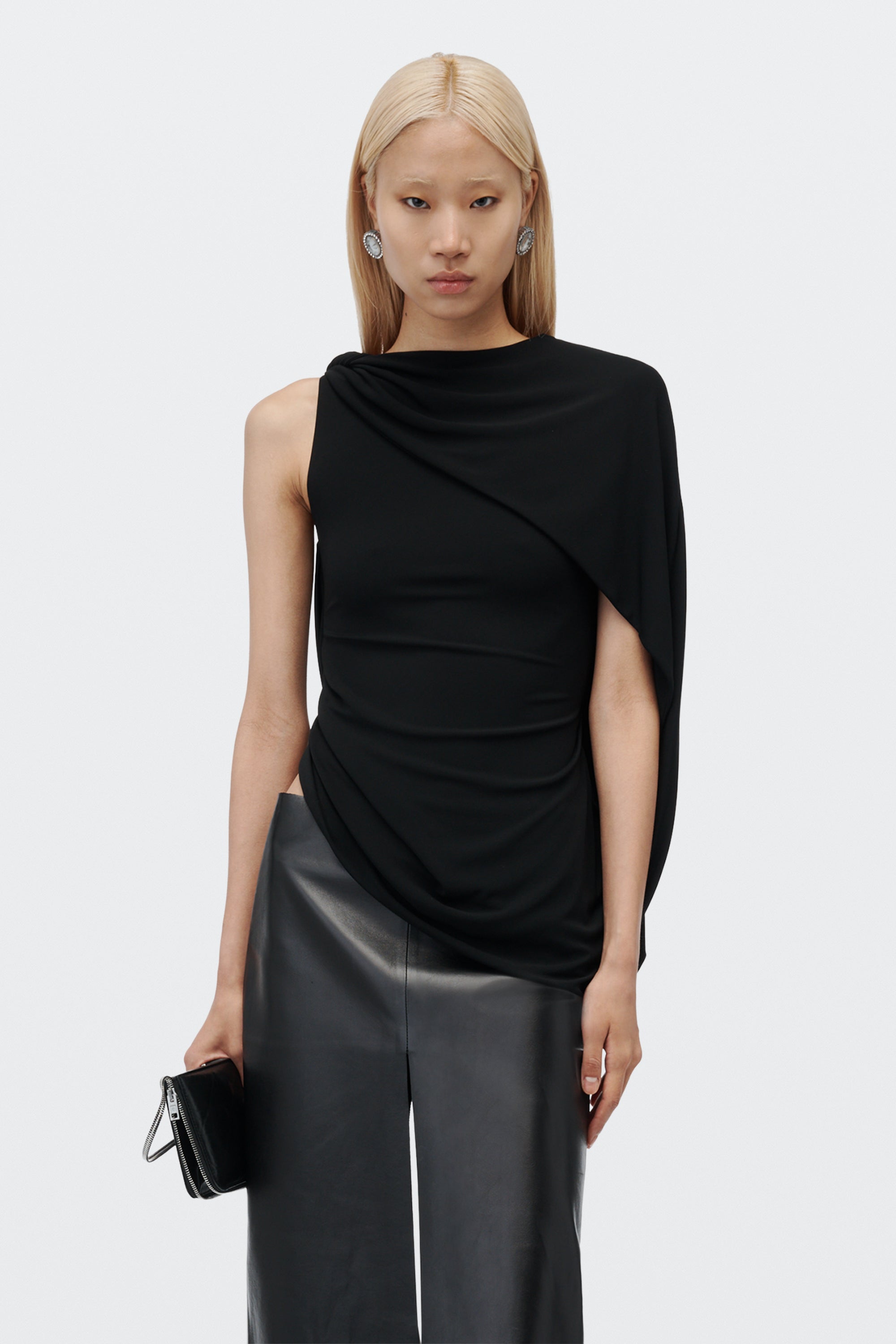 asymmetric drape twisted top