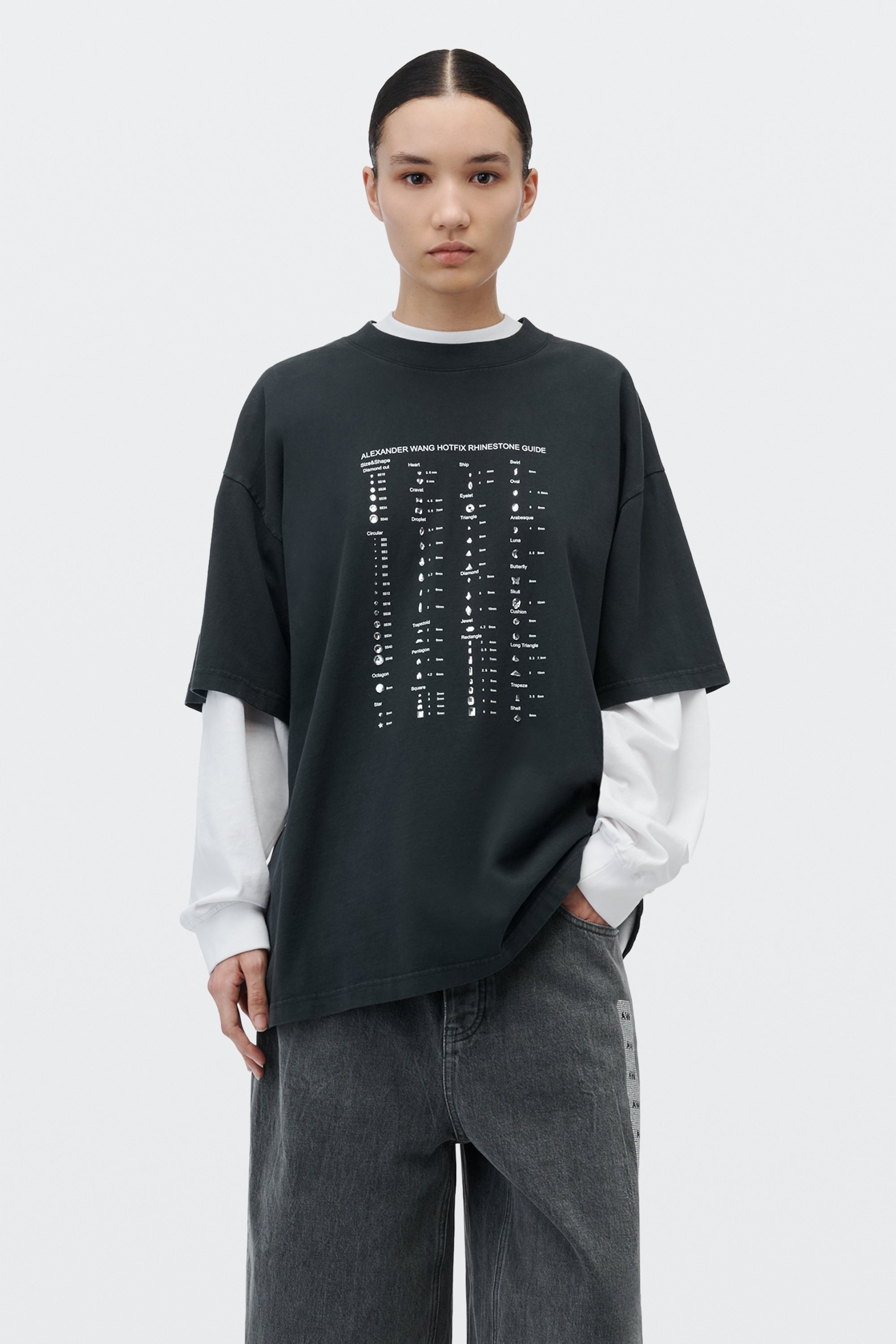 トップス Alexander Wang crystal hotfix graphic tee