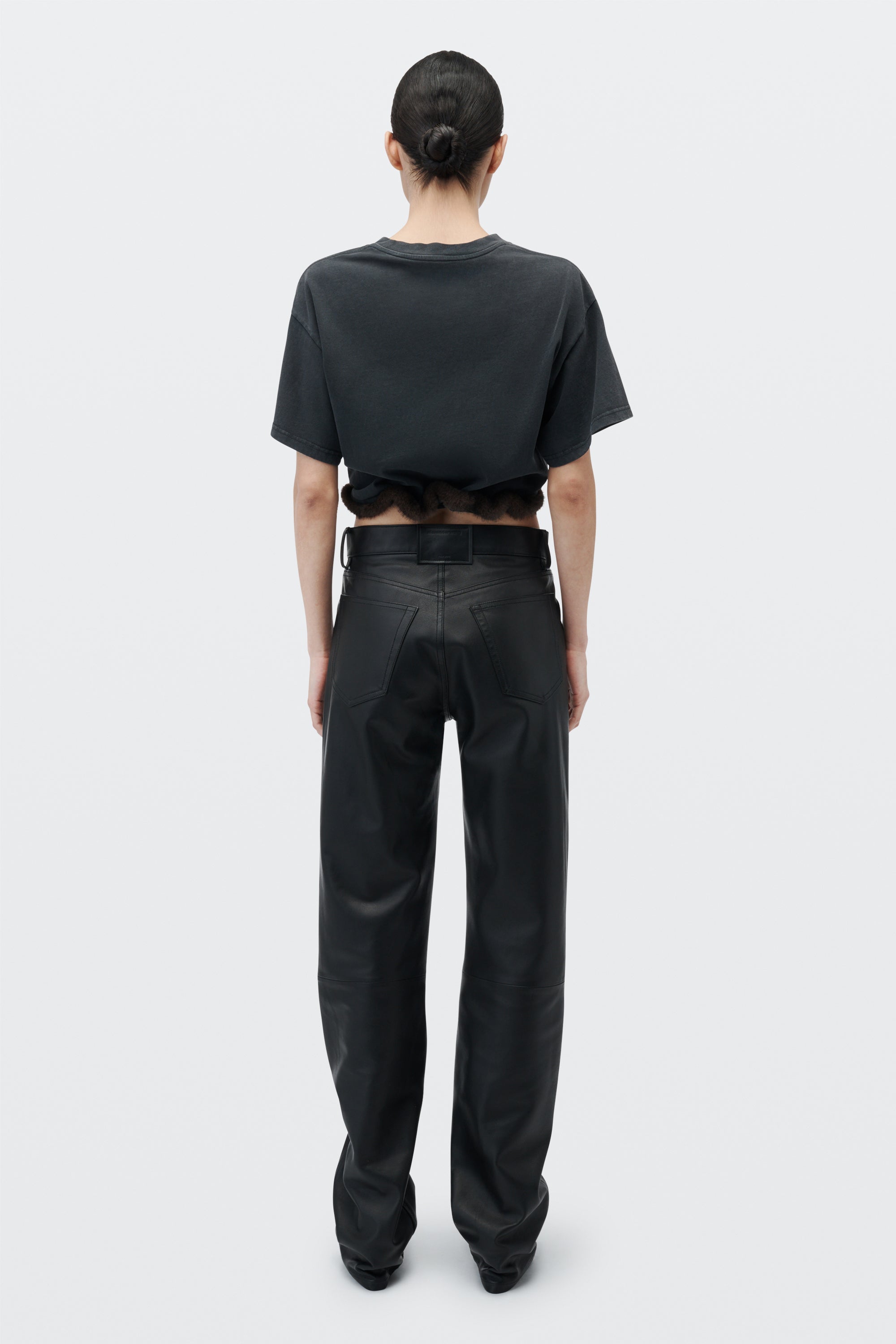 faux fur trim tee