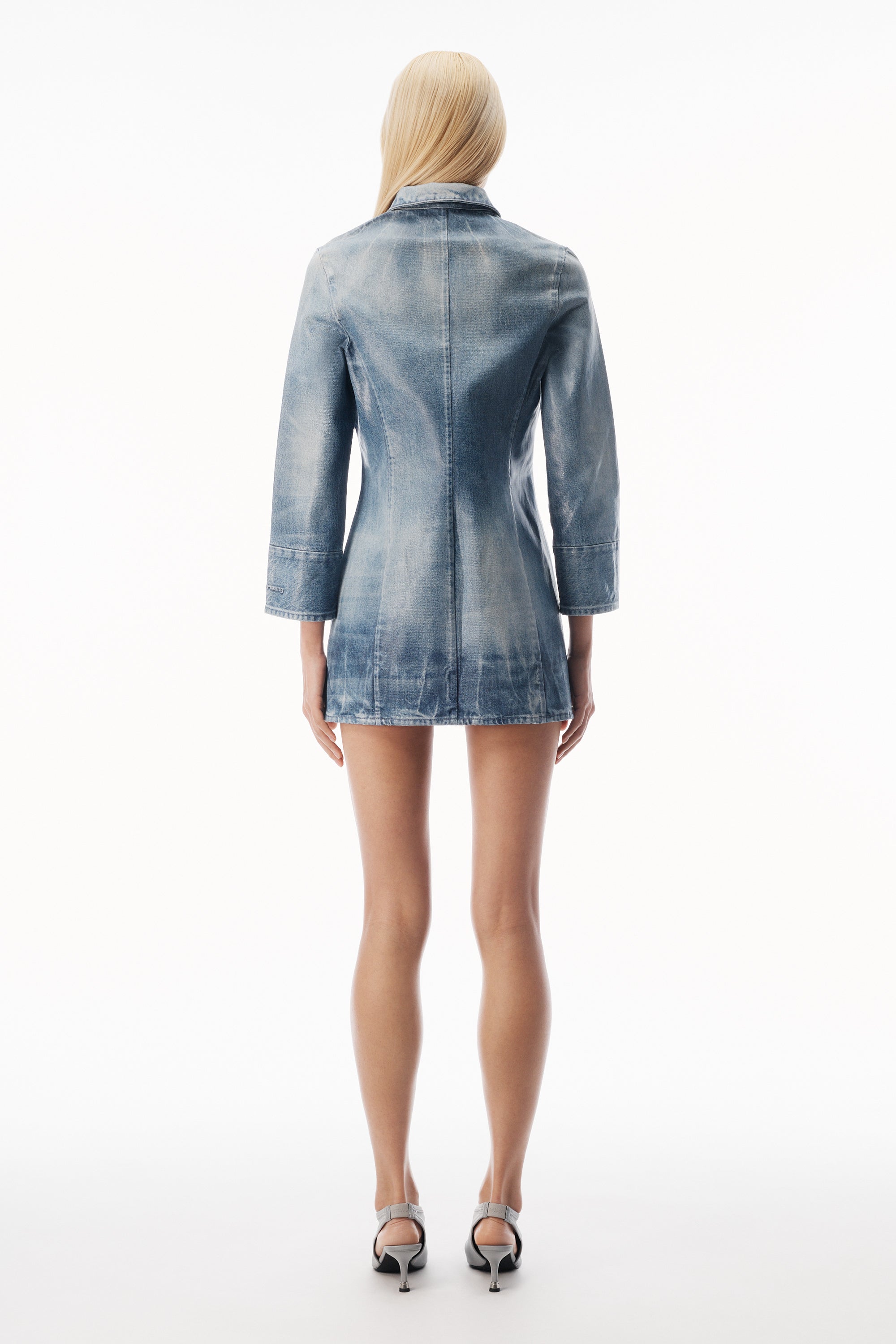 GLAZED DENIM LONG JACKET