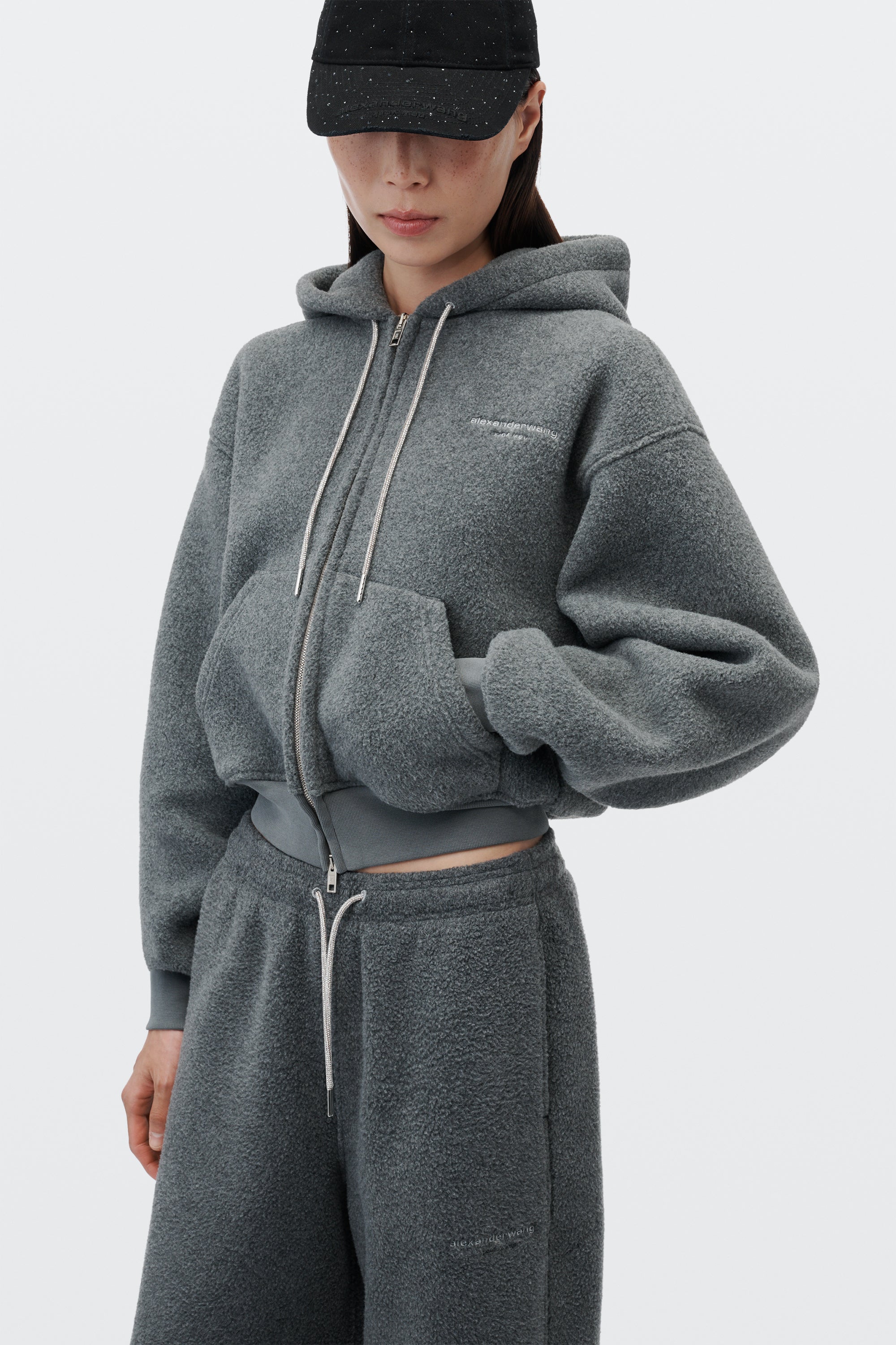crystal hotfix drawcord mid-rise track pant