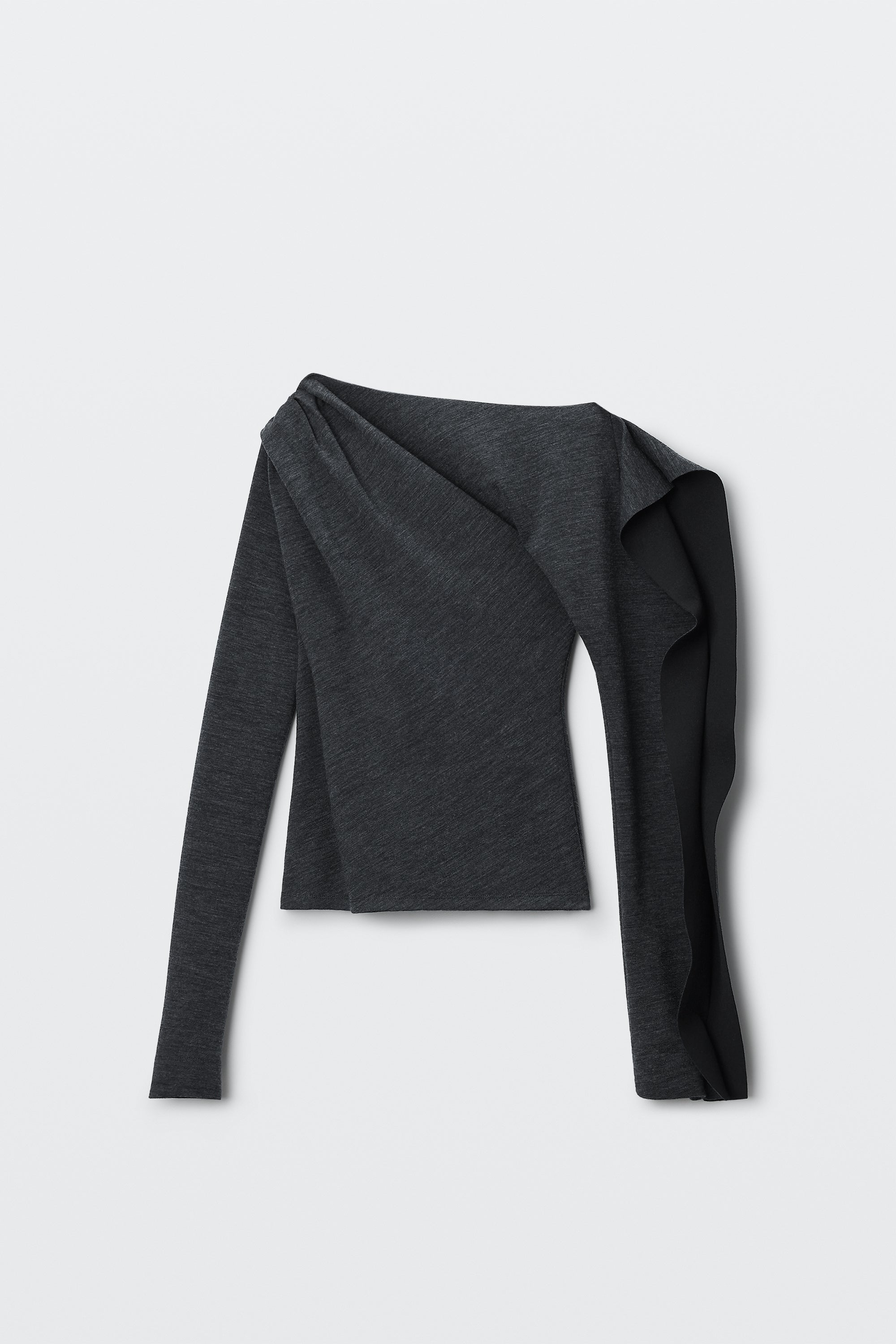 ASYMMETRIC DRAPE LS TOP