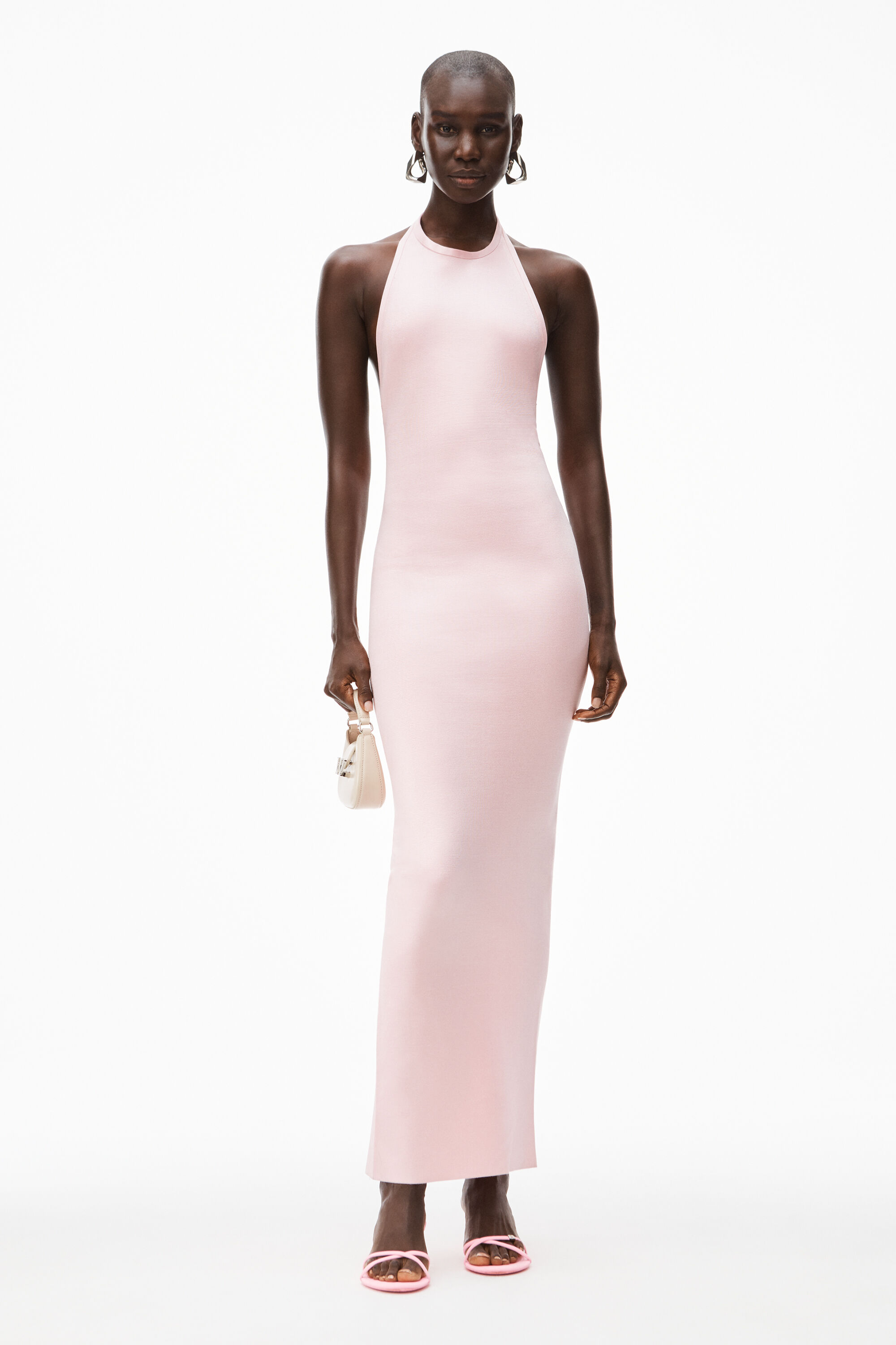 alexanderwang BONDED SEAM HALTER MAXI 