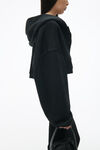 Alexander Wang washed jet black 经典毛圈布短款拉链连帽衫