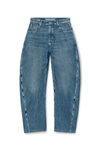Jeans aus Denim mit gebondeten Nähten und abgerundetem Design