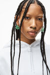 alexander wang hoodie in structured terry white