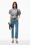 alexander wang og high-rise stovepipe jean in denim vintage medium indigo