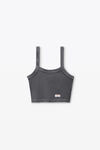 Alexander Wang army drab grey waffle-knit cami tank