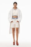 alexander wang layered boxer boy shorts in denim moonshine