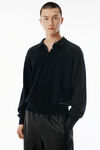 Alexander Wang black black wool-blend henley pullover