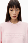Logo Embossed Ribbed Pullover in Soft Chenille