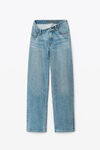 alexander wang asymmetrical slouchy jean in denim vintage light indigo