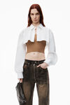 Alexander Wang camel/white pre-styled cami & cropped button up twinset