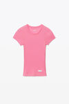 Alexander Wang lotus pink 粉色低圆领罗纹棉质 t 恤