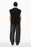 Alexander Wang black puffed logo muscle tank top in cotton