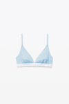 alexander wang triangle bra in ribbed jersey blue pearl
