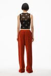 alexander wang hotfix cropped tank top in gauzy mesh black