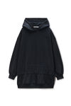 Alexander Wang washed black dropped waist hoodie dress