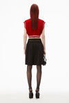 alexander wang cropped v-neck vest in compact cotton flame/white