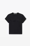 Alexander Wang black ディストレストロゴ コットンジャージー シュランケン tシャツ