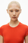 Alexander Wang fiery red short-sleeve loungewear dress in ribbed cotton
