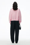 alexander wang puff logo sweatshirt in terry soft candy pink