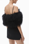 Alexander Wang black minidress with detachable mongolian lamb shearling