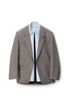 COMBO COLLARED BLAZER IN WOOL BLEND