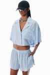 Alexander Wang oxford blue multi blue pajama-style shirt