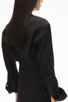 alexander wang detached collar shirtdress in cotton black