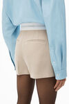 alexander wang pleated shorts in wool tailoring feather