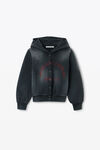 Alexander Wang sunfade black shrunken cotton terry cardigan