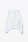 alexander wang puff logo hoodie in structured terry white