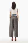 alexander wang cropped v-neck vest in compact cotton off white/marine