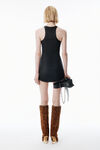 Alexander Wang black black stretch leather micro mini dress