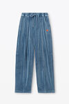 alexander wang 苹果徽标丝绒运动裤 washed bluestone
