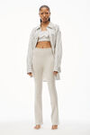 alexander wang slim flare pant in heavy stretch terry heather grey