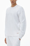 Alexander Wang white 와플 니트 크리스털 핫픽스 크루넥 긴소매 티셔츠