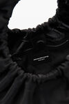 alexander wang crescent small satin handle bag w/debossed logo black
