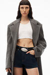 alexander wang shorty high-rise short in denim clean bright indigo