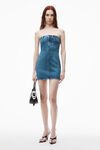 Alexander Wang deep blue tube dress in comfort stretch denim