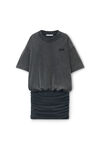 Alexander Wang faded black pre-styled t-shirt minidress
