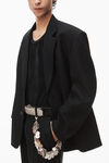 alexander wang notch lapel tailored blazer in wool  black