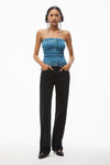 alexander wang contrast waistband jean in black denim washed black