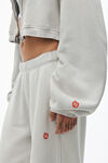 Alexander Wang washed smoke white crop zip up hoodie in classic terry