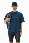Alexander Wang washed navy navy cotton oversized logo tee