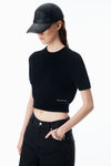 Alexander Wang black short sleeve crewneck tee cropped